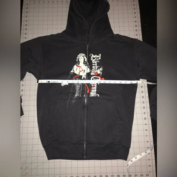RARE. Bleeding Through (band). Size youth large . Black. Zipup jacket.